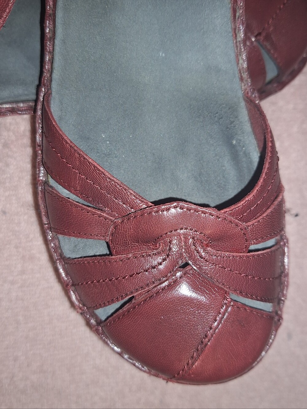 Aravon Women’s Burgundy Red Leather Mary Jane Flats 8